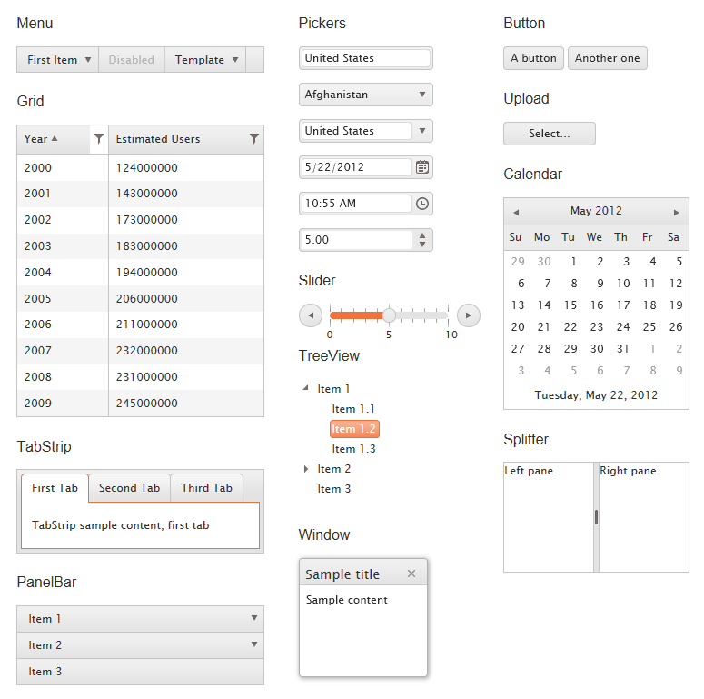 Orchard Gallery - Kendo UI framework